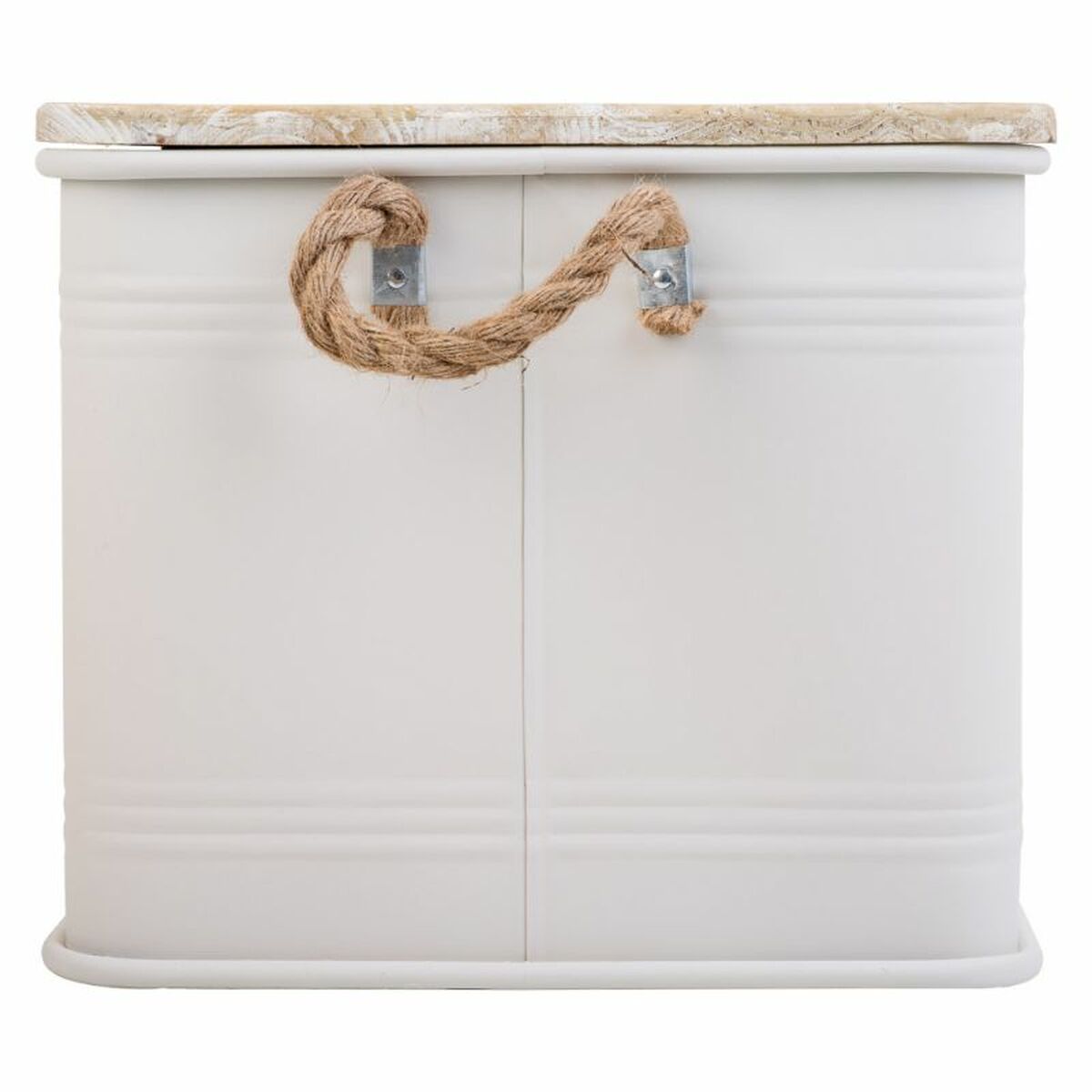 Chest Alexandra House Living Cargo White Hemp Metal Fir wood 38 x 60 x 33 cm-3