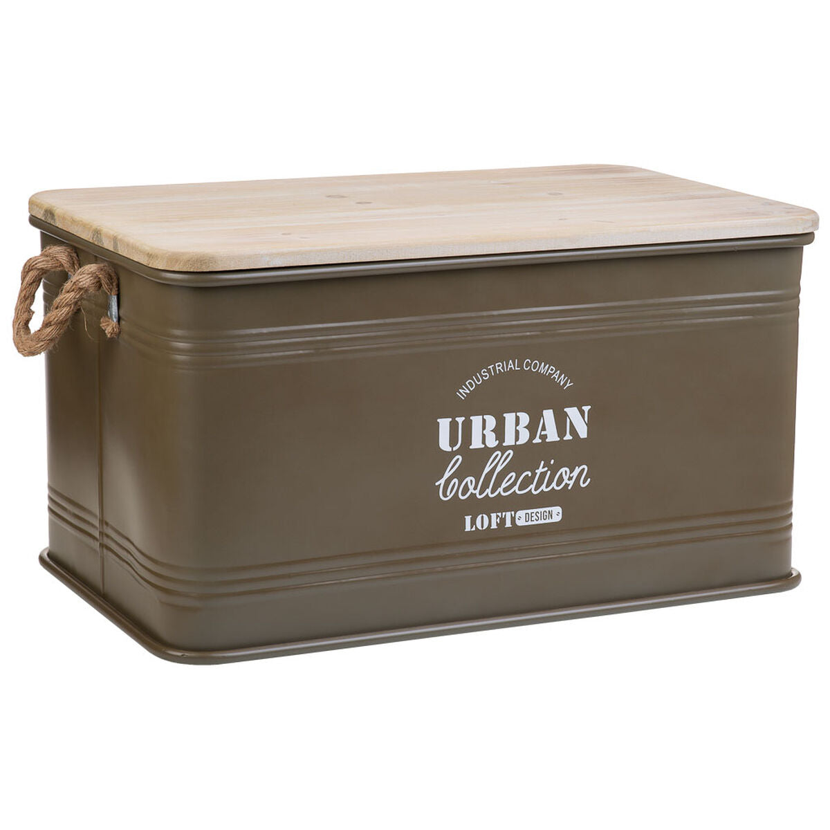 Chest Alexandra House Living Urban Green Hemp Metal Fir wood 38 x 60 x 33 cm-0