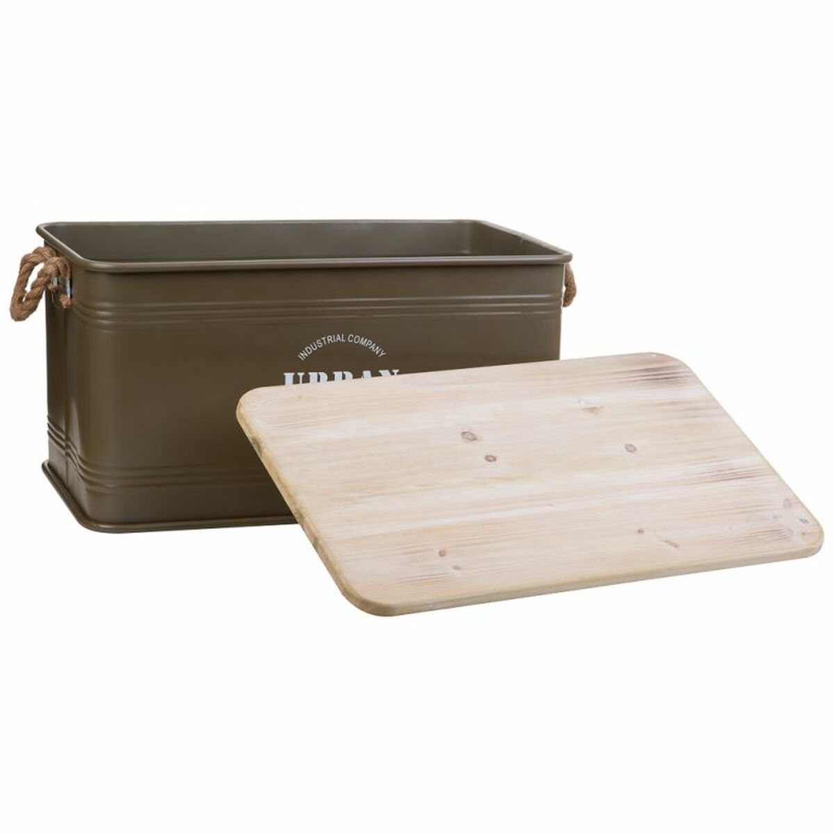 Chest Alexandra House Living Urban Green Hemp Metal Fir wood 38 x 60 x 33 cm-4