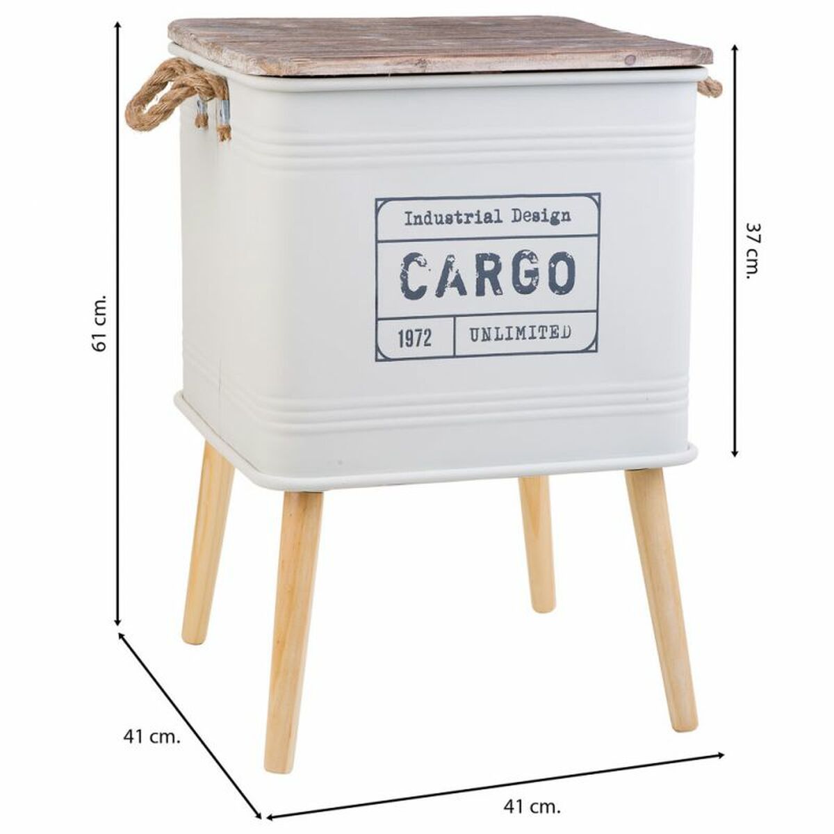 Nightstand Alexandra House Living White 41 x 41 x 61 cm-6