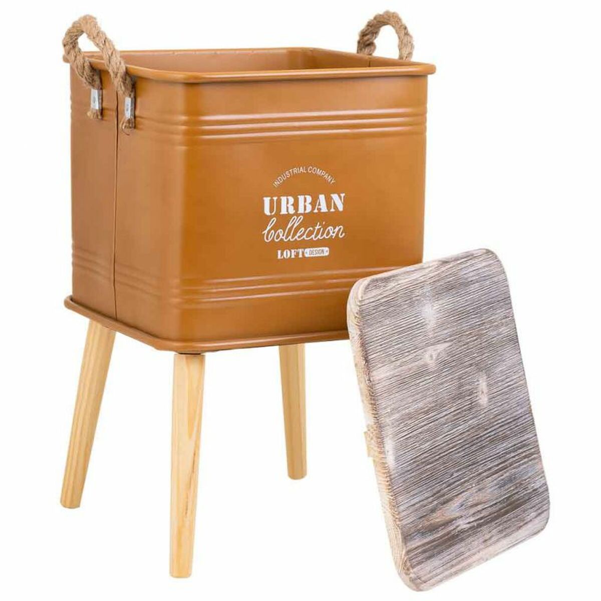 Nightstand Alexandra House Living Brown 34 x 34 x 55 cm-3