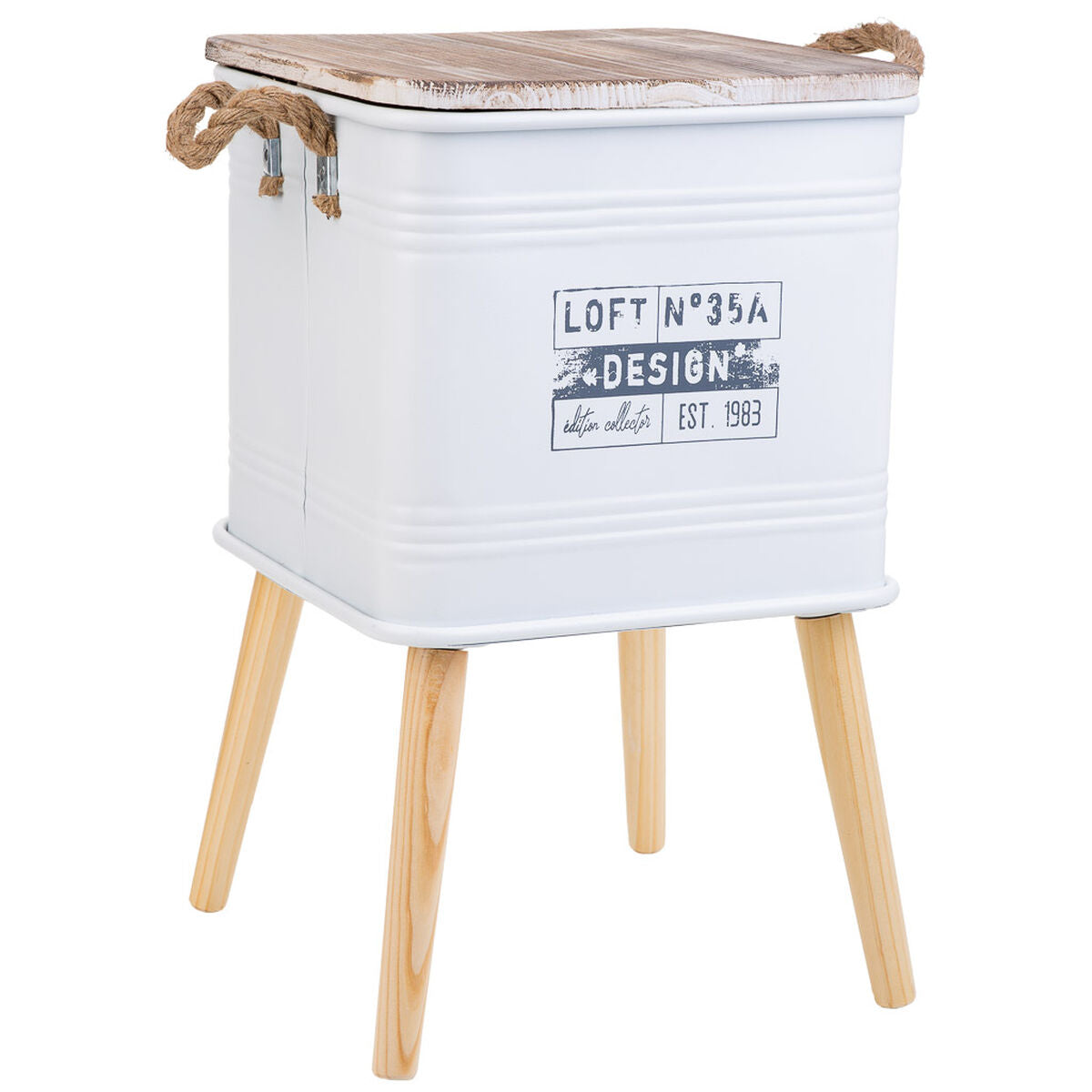 Nightstand Alexandra House Living Grey 34 x 34 x 55 cm-0