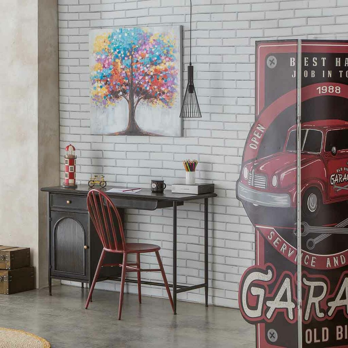 Dining Chair Alexandra House Living Vintage Red 52 x 86 x 42 cm-4