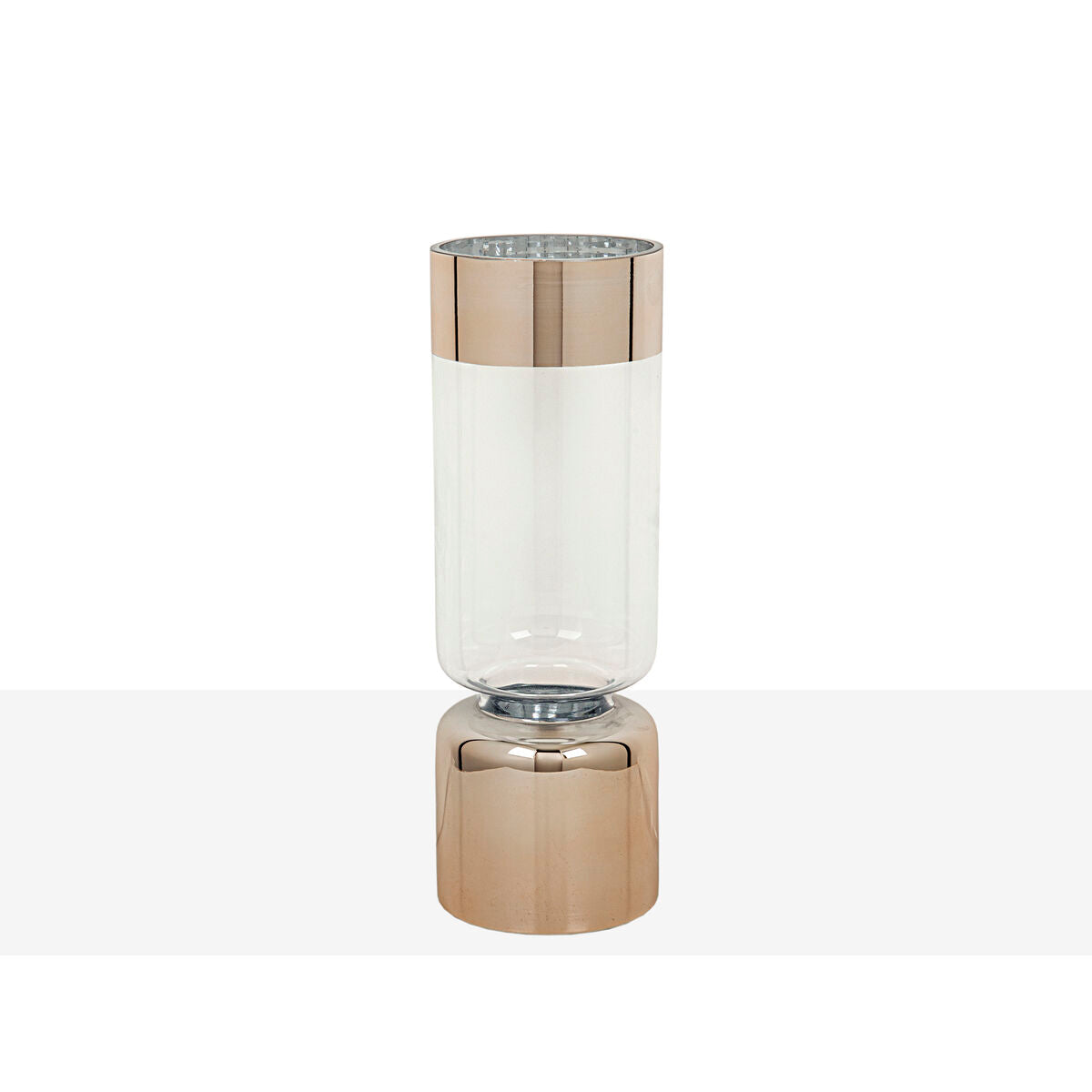 Vase Romimex Transparent Golden Glass 12 x 35 x 12 cm-1