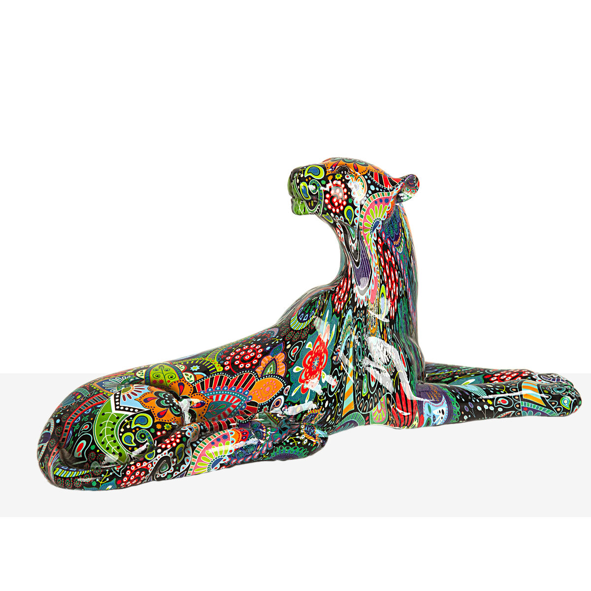 Decorative Figure Romimex Multicolour Resin Panther 32 x 14 x 11 cm-1
