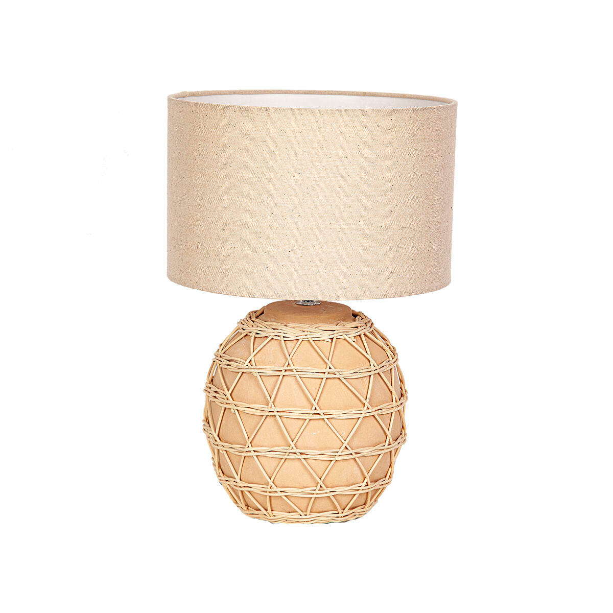 Desk lamp Romimex Natural Linen Rattan 220-240 V 27 x 41 x 27 cm E27-0