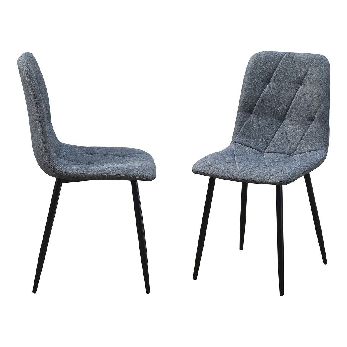 Chair Romimex Black Grey Metal Cloth MDF Wood 53 x 89 x 43 cm-2
