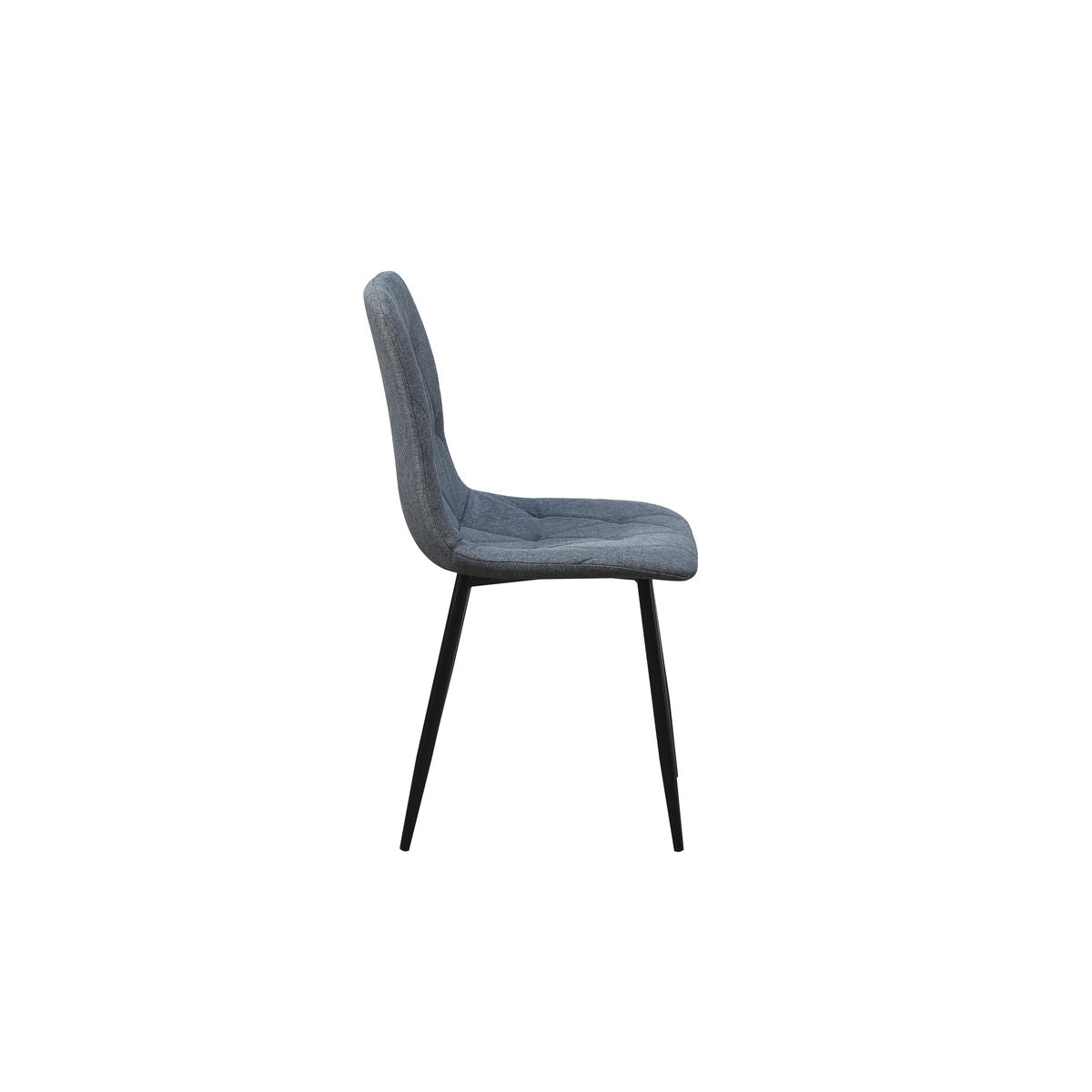 Chair Romimex Black Grey Metal Cloth MDF Wood 53 x 89 x 43 cm-1