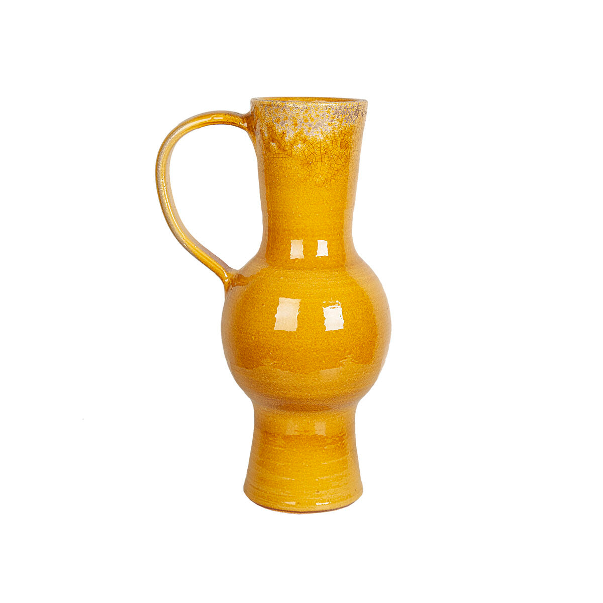 Vase Romimex Mustard Ceramic 30 x 50 x 20 cm With handle-0