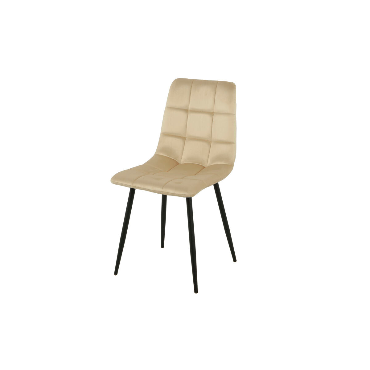 Chair Romimex Beige Velvet Metal 45 x 89 x 55 cm-0