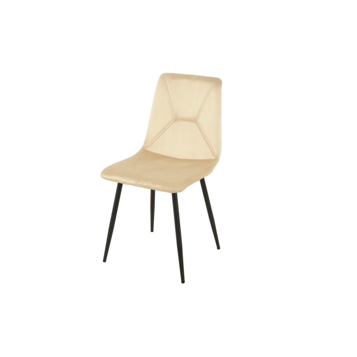 Chair Romimex Beige Velvet Metal 45 x 89 x 55 cm-0