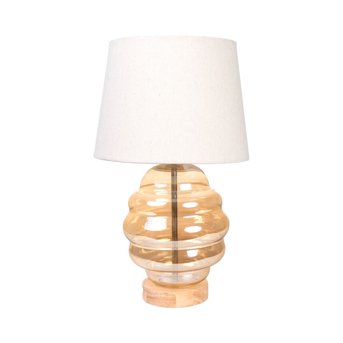 Desk lamp Romimex Beige Glass 25 x 42 x 25 cm-0