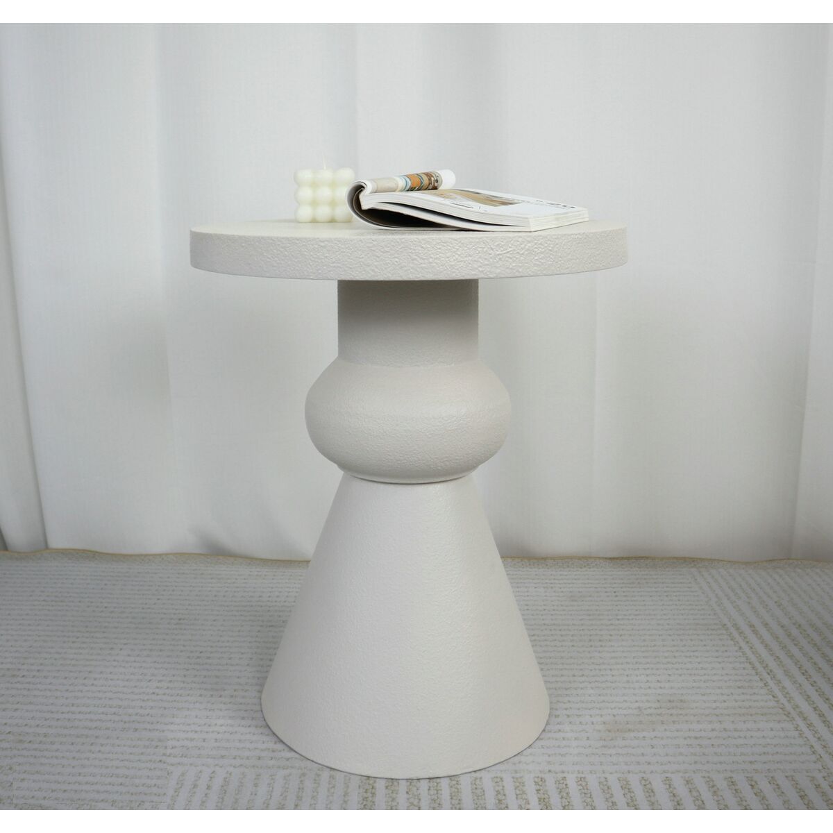 Side table Romimex Cream MDF Wood 40 x 49 x 40 cm-1