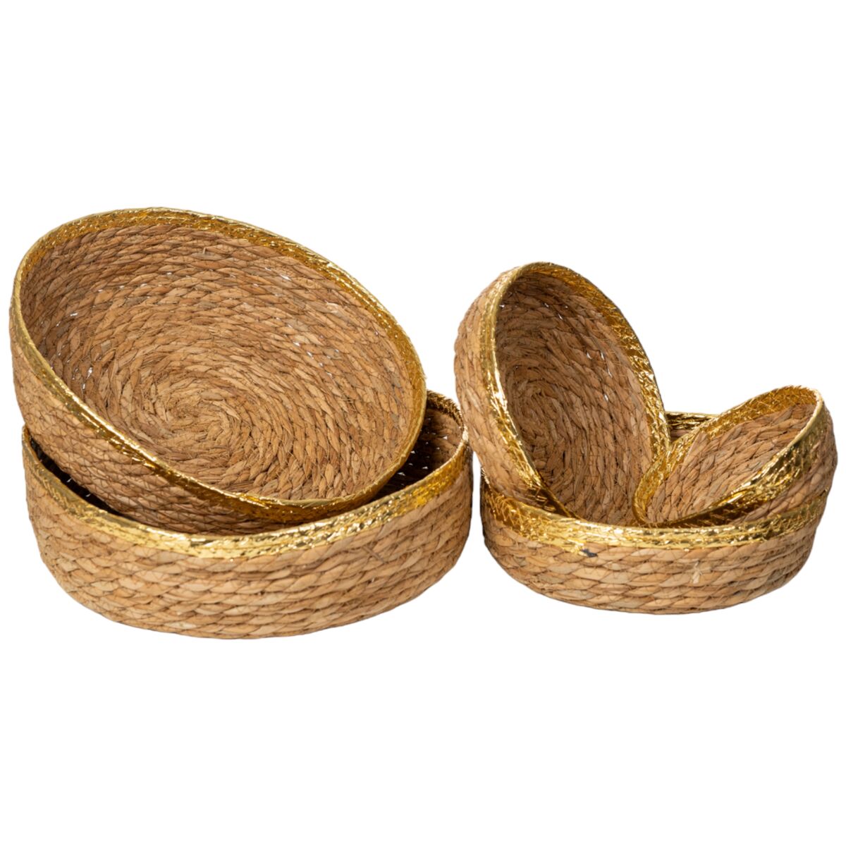 Decorative Figure Romimex Golden 35 x 9 x 35 cm 3 Pieces-0