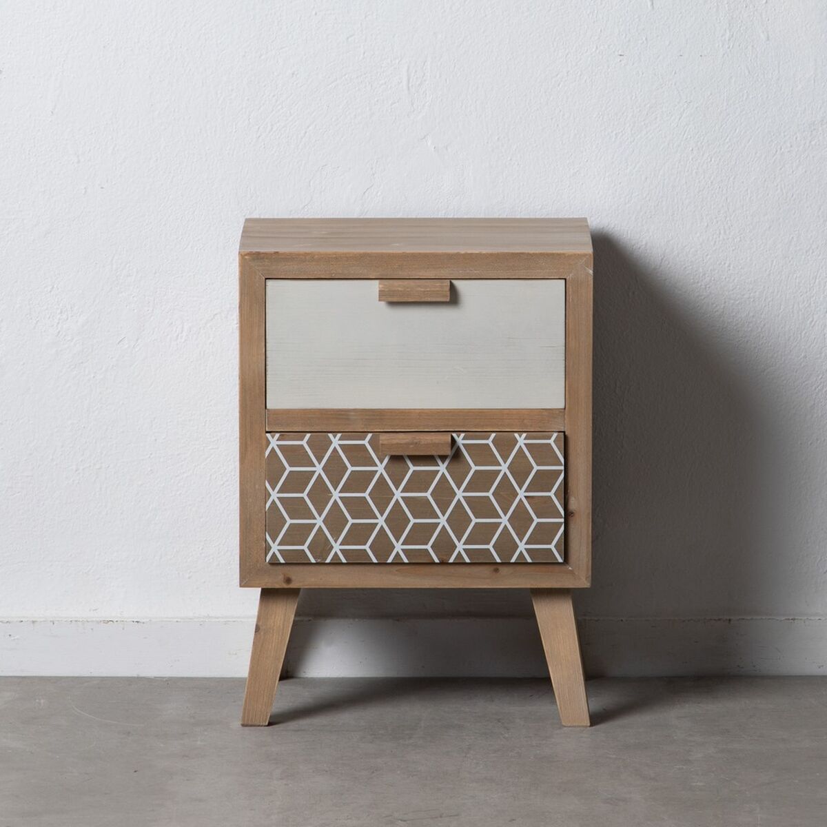 Nightstand KENSY 40 x 30 x 55 cm Natural Wood White-1