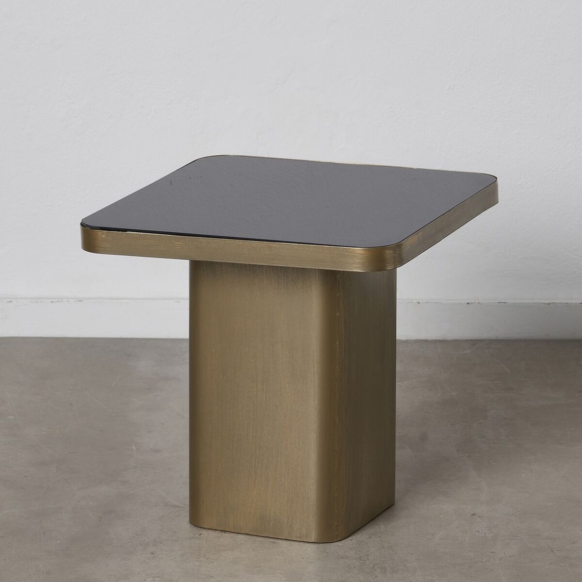 Side table 50,5 x 50,5 x 51 cm Crystal Black Golden Metal-0