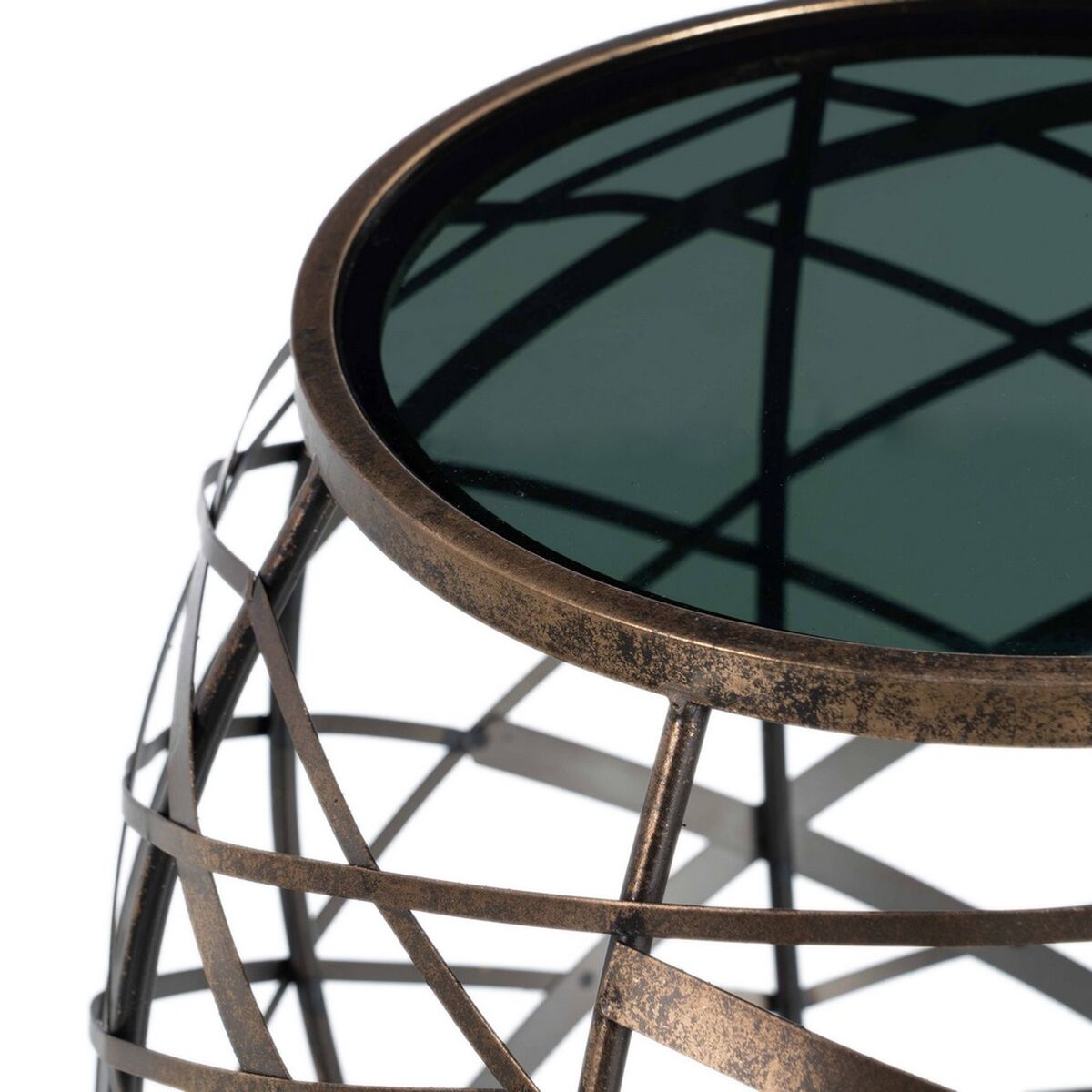 Side table 42 x 42 x 40 cm Crystal Grey Golden Metal-4