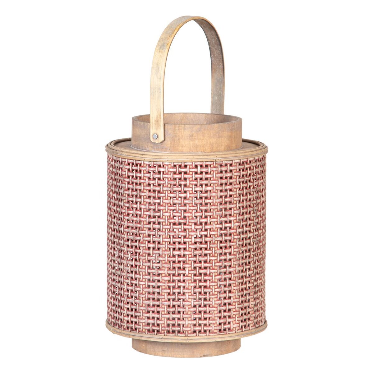 Lantern 20,5 x 20,5 x 29 cm Candleholder Brown Natural Fibre-0