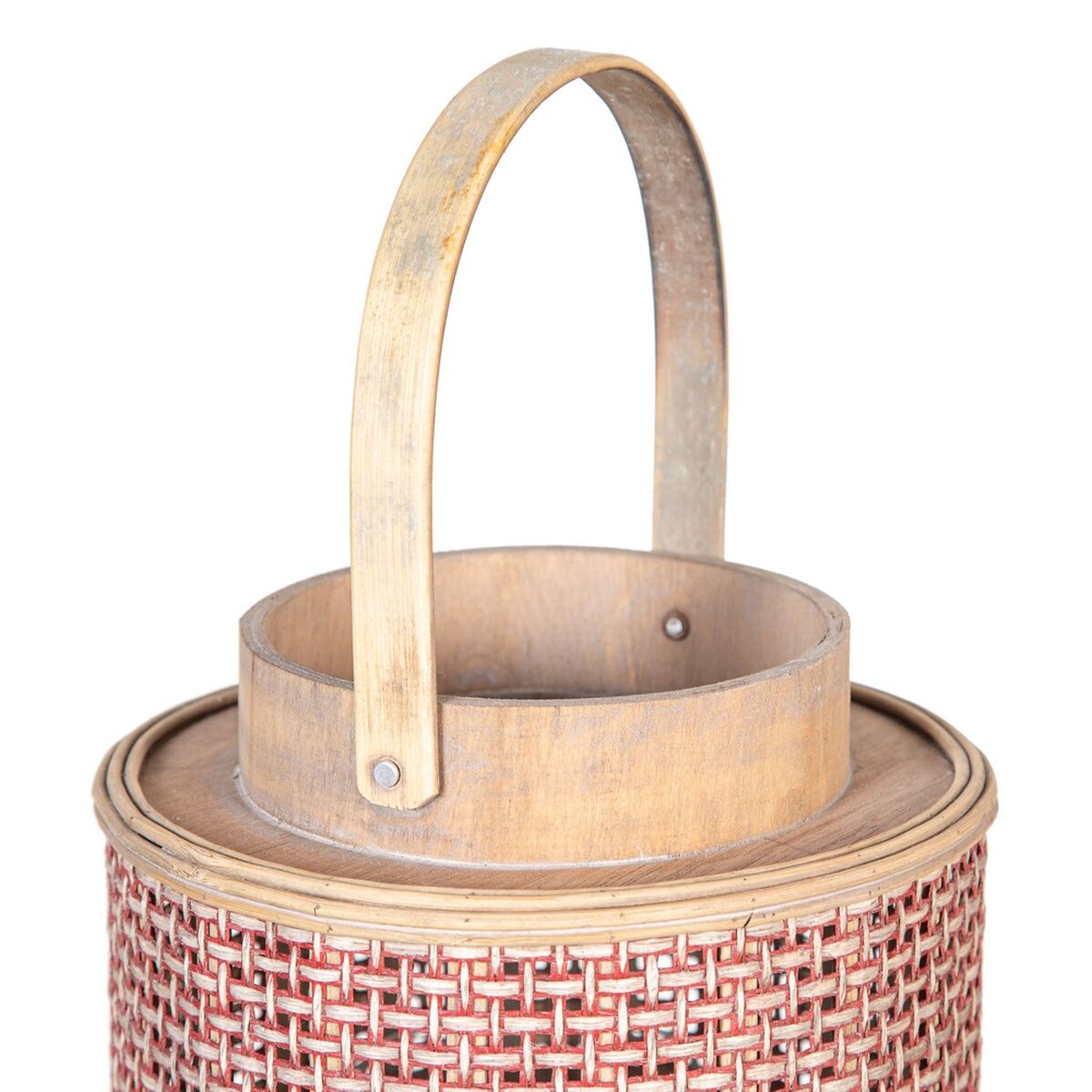 Lantern 20,5 x 20,5 x 29 cm Candleholder Brown Natural Fibre-5