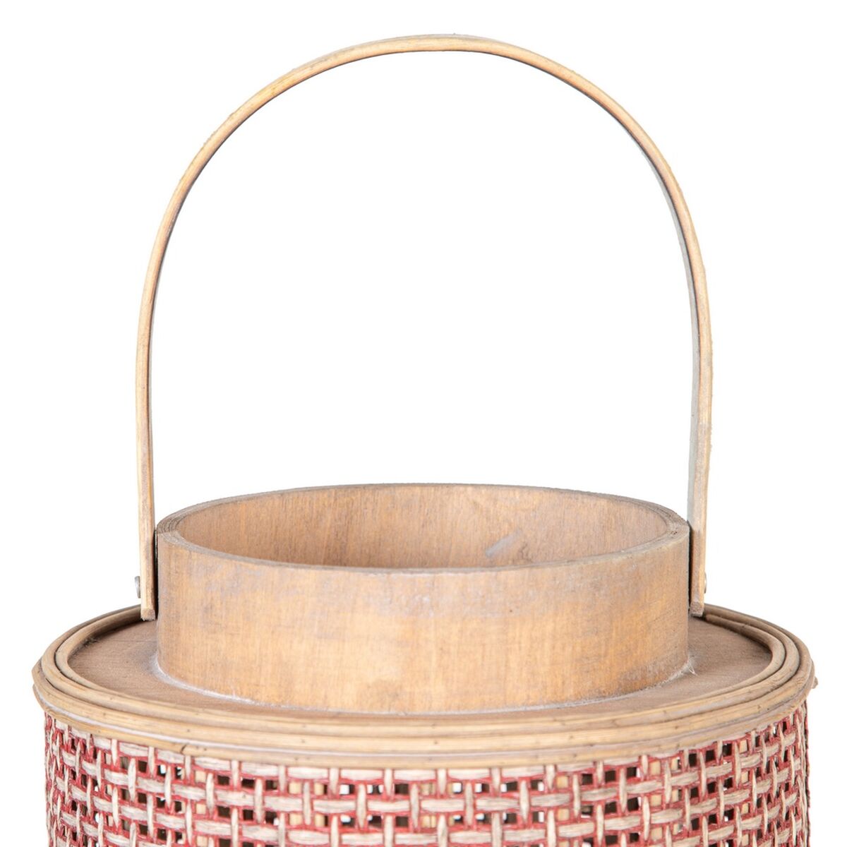 Lantern 20,5 x 20,5 x 29 cm Candleholder Brown Natural Fibre-4