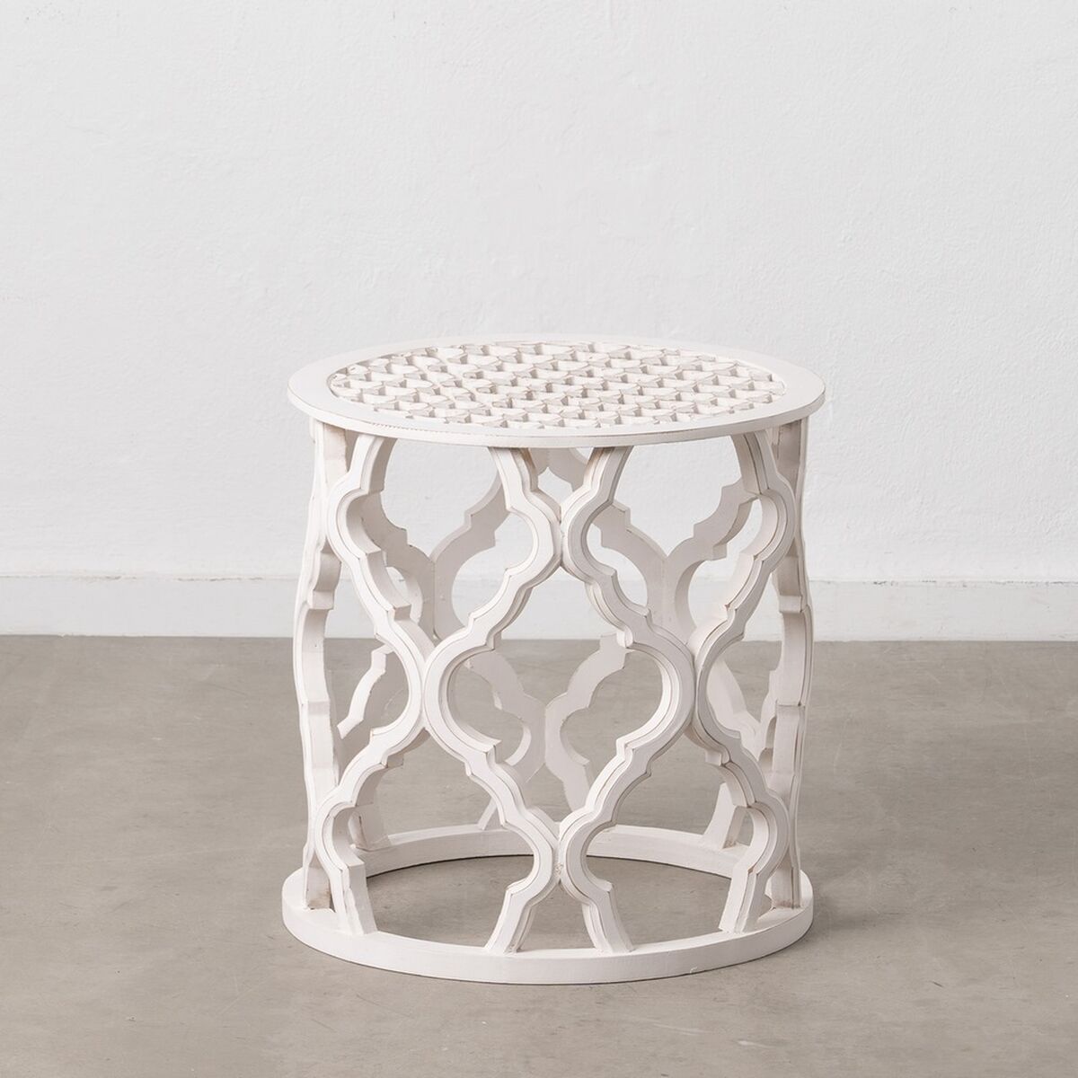 Side table White MDF Wood 50 x 50 x 52 cm DMF-0