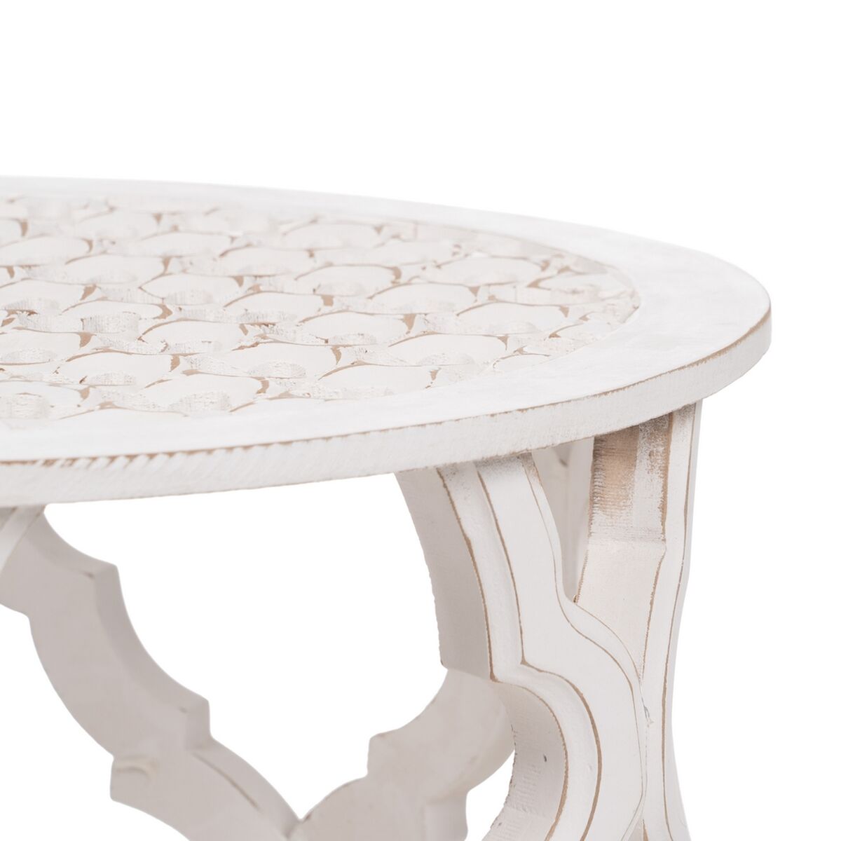 Side table White MDF Wood 50 x 50 x 52 cm DMF-6