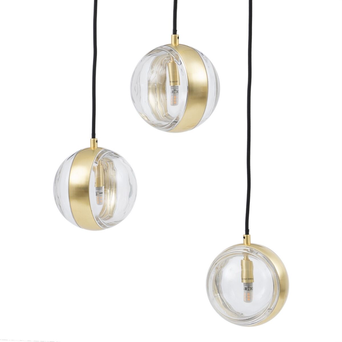 Ceiling Light 15 x 15 x 120 cm Crystal Golden Iron Ø 15 cm-0