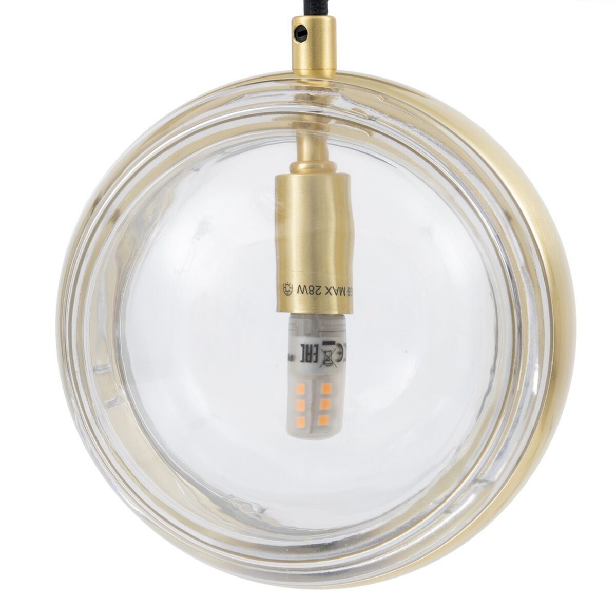 Ceiling Light 15 x 15 x 120 cm Crystal Golden Iron Ø 15 cm-3
