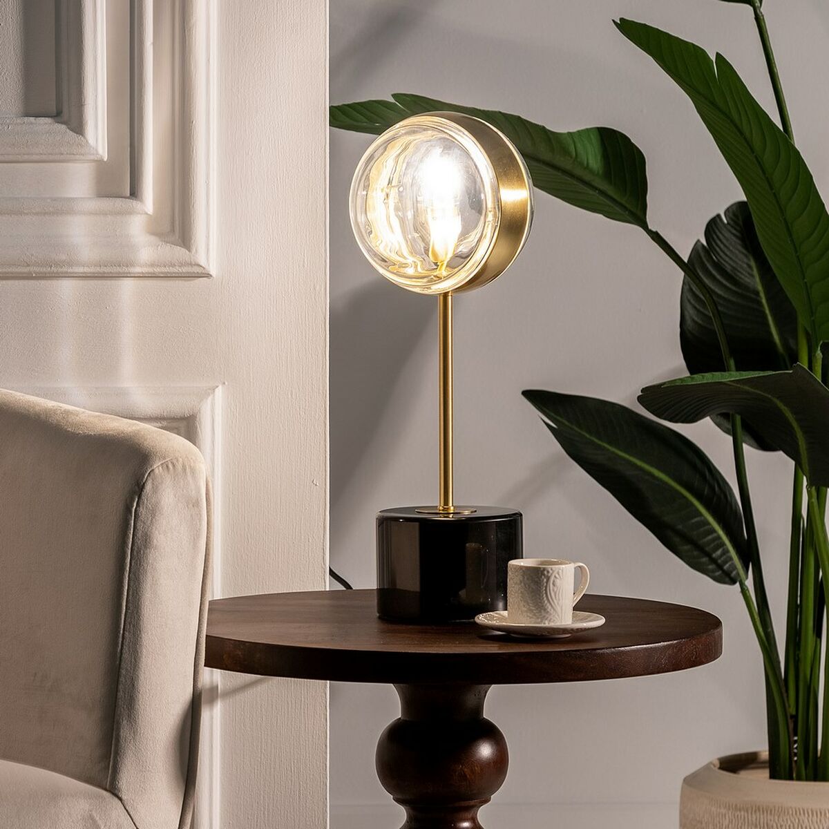 Desk lamp Golden Crystal Marble Iron Hierro/Cristal 28 W 220 V 240 V 220 -240 V 15 x 15 x 40 cm-6