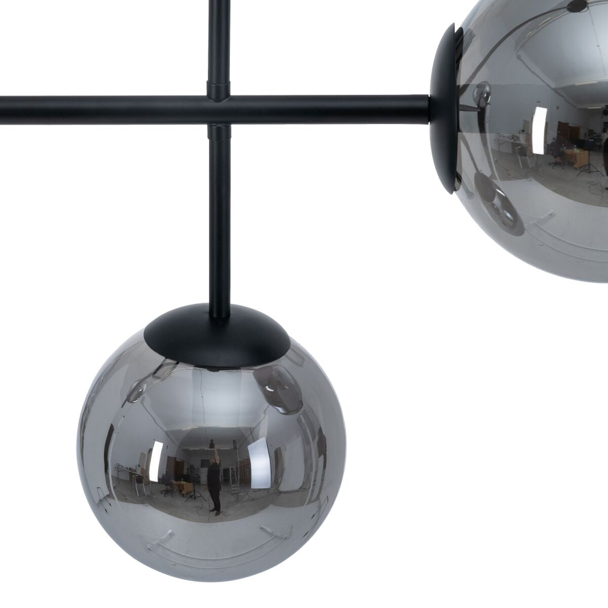 Ceiling Light Ø 14 cm 70 x 18 x 90 cm Crystal Black Metal-3