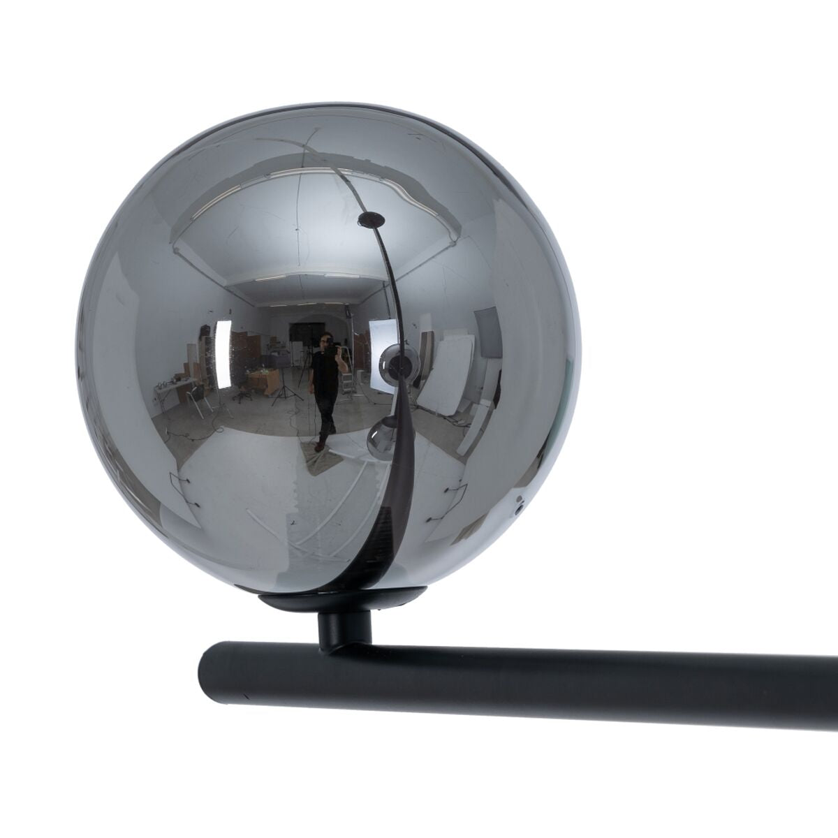Ceiling Light Ø 14 cm 70 x 18 x 90 cm Crystal Black Metal-2
