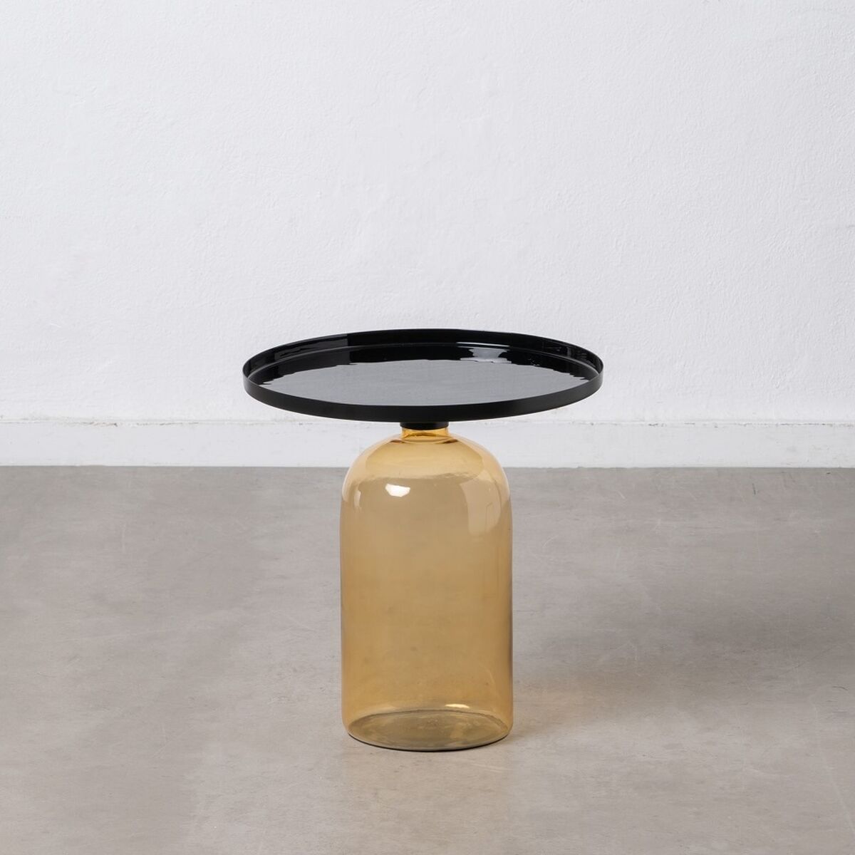 Side table 45 x 45 x 47 cm Crystal Black Metal Amber-1