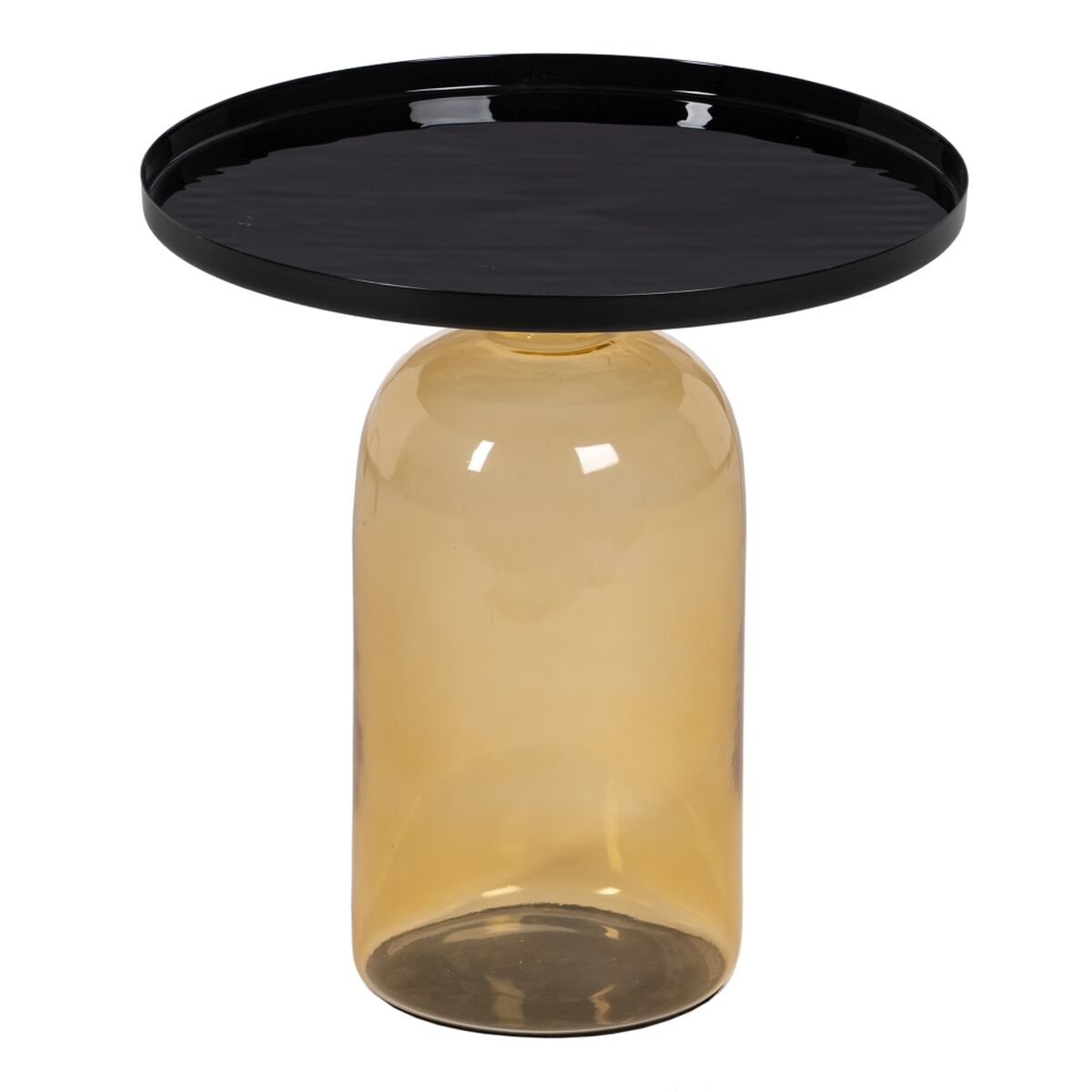 Side table 45 x 45 x 47 cm Crystal Black Metal Amber-0