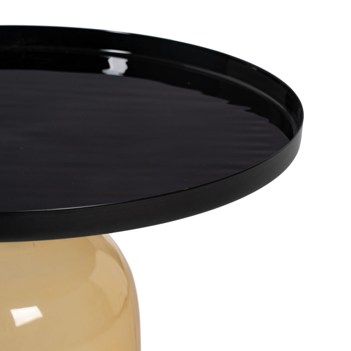 Side table 45 x 45 x 47 cm Crystal Black Metal Amber-6