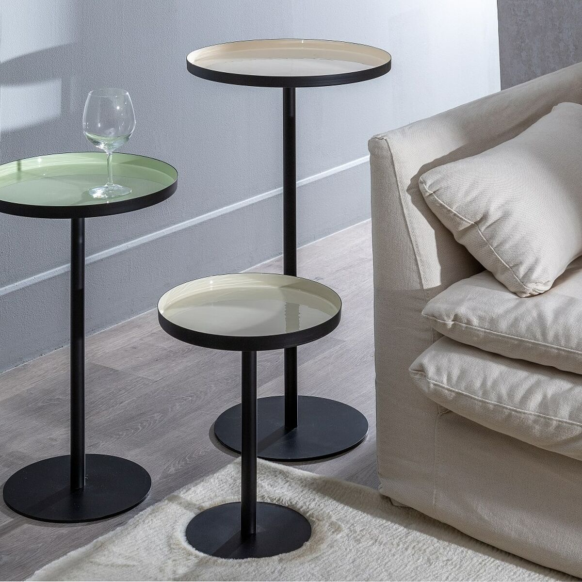 Side table 35,5 x 35,5 x 64,5 cm Black Green Iron-7