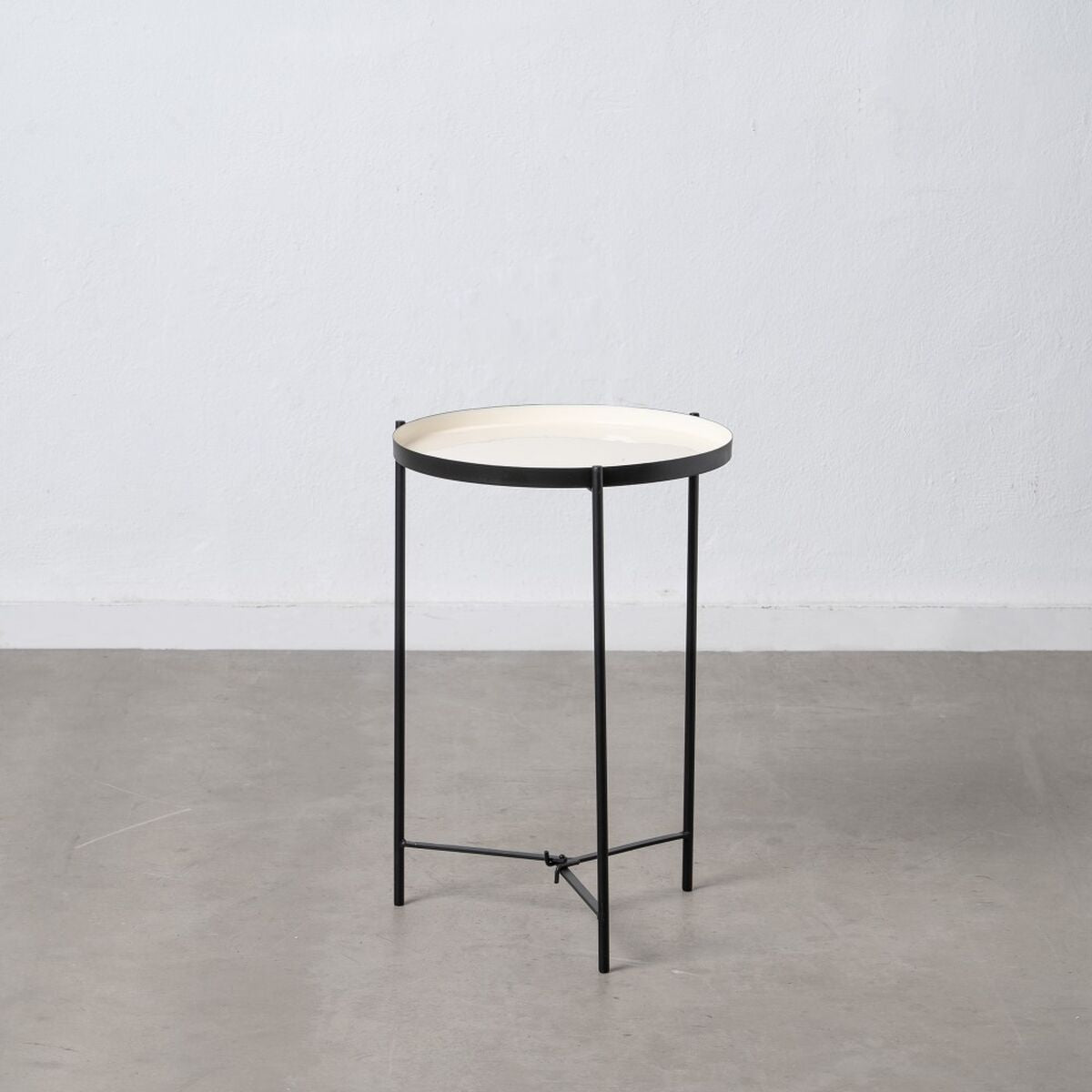 Side table 40,5 x 40,5 x 60,5 cm Black Cream Iron-1