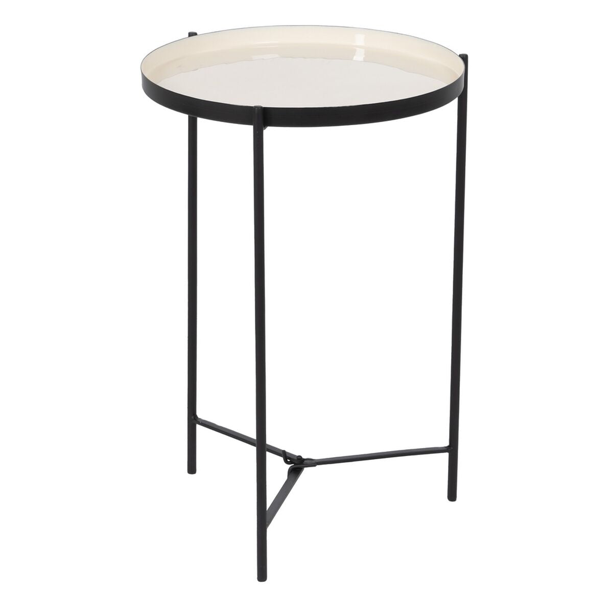 Side table 40,5 x 40,5 x 60,5 cm Black Cream Iron-0