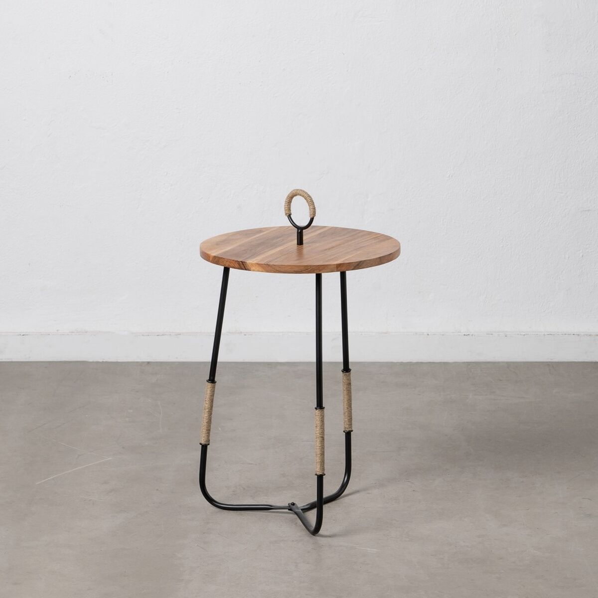 Side table 40,5 x 40,5 x 66 cm Natural Black Wood Iron-0