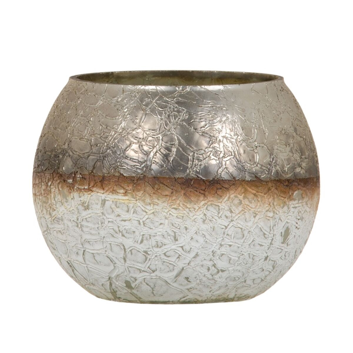 Candleholder Crystal Grey 15 x 15 x 11 cm White-0