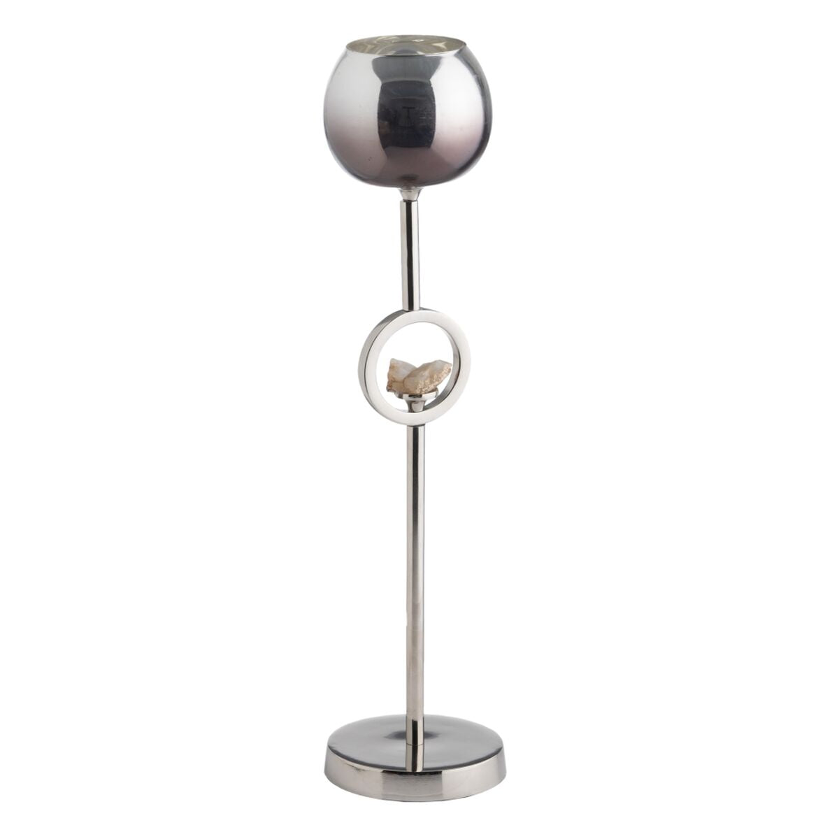 Candleholder Silver Aluminium Crystal 11 x 11 x 51 cm-0