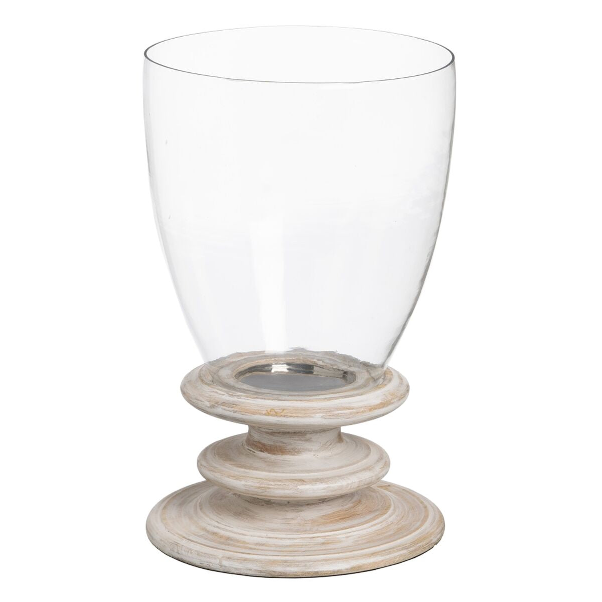 Candleholder White Wood Crystal 28 x 28 x 43 cm-0