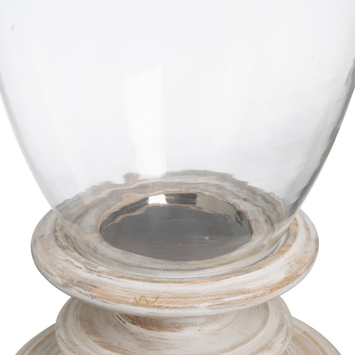 Candleholder White Wood Crystal 28 x 28 x 43 cm-4