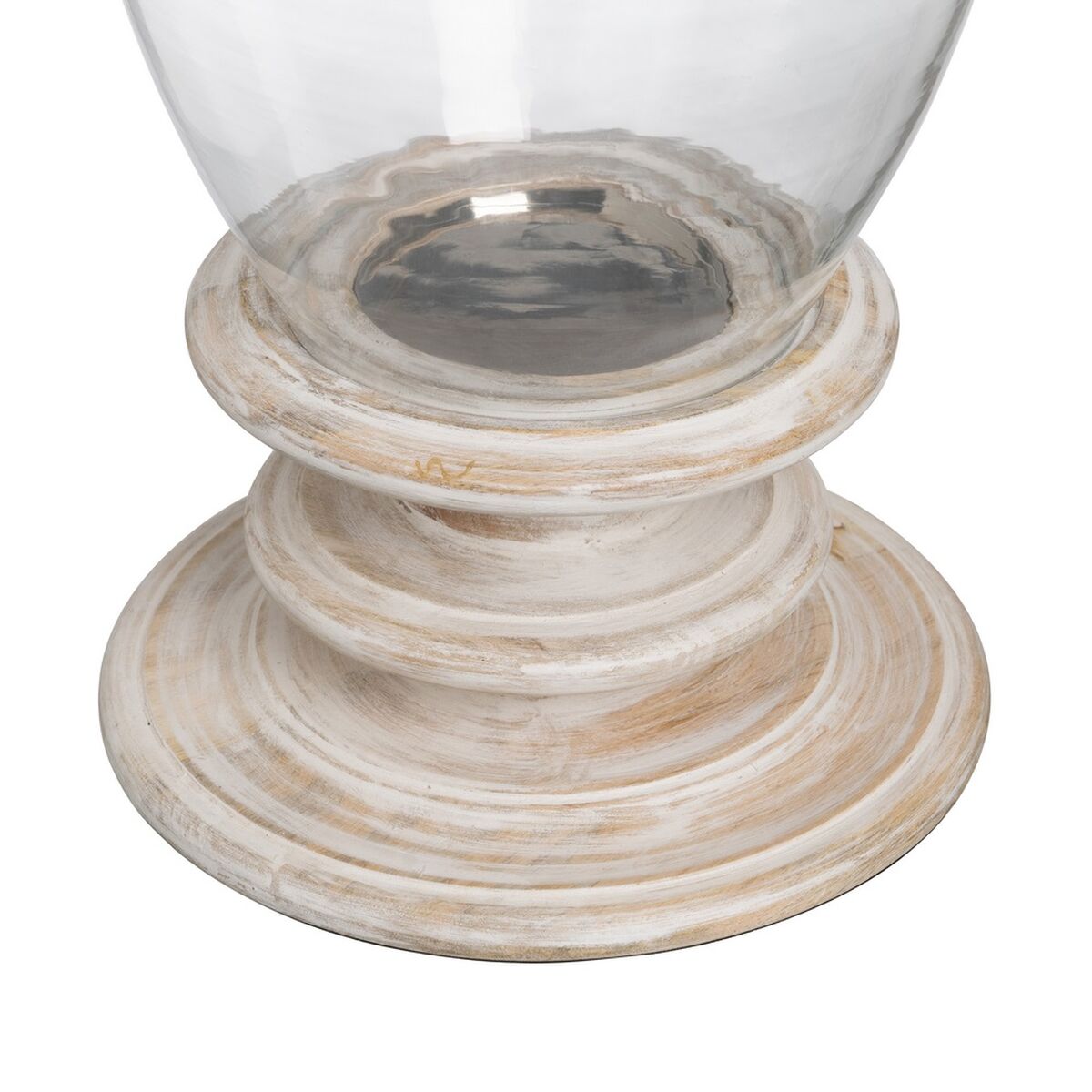 Candleholder White Wood Crystal 28 x 28 x 43 cm-2