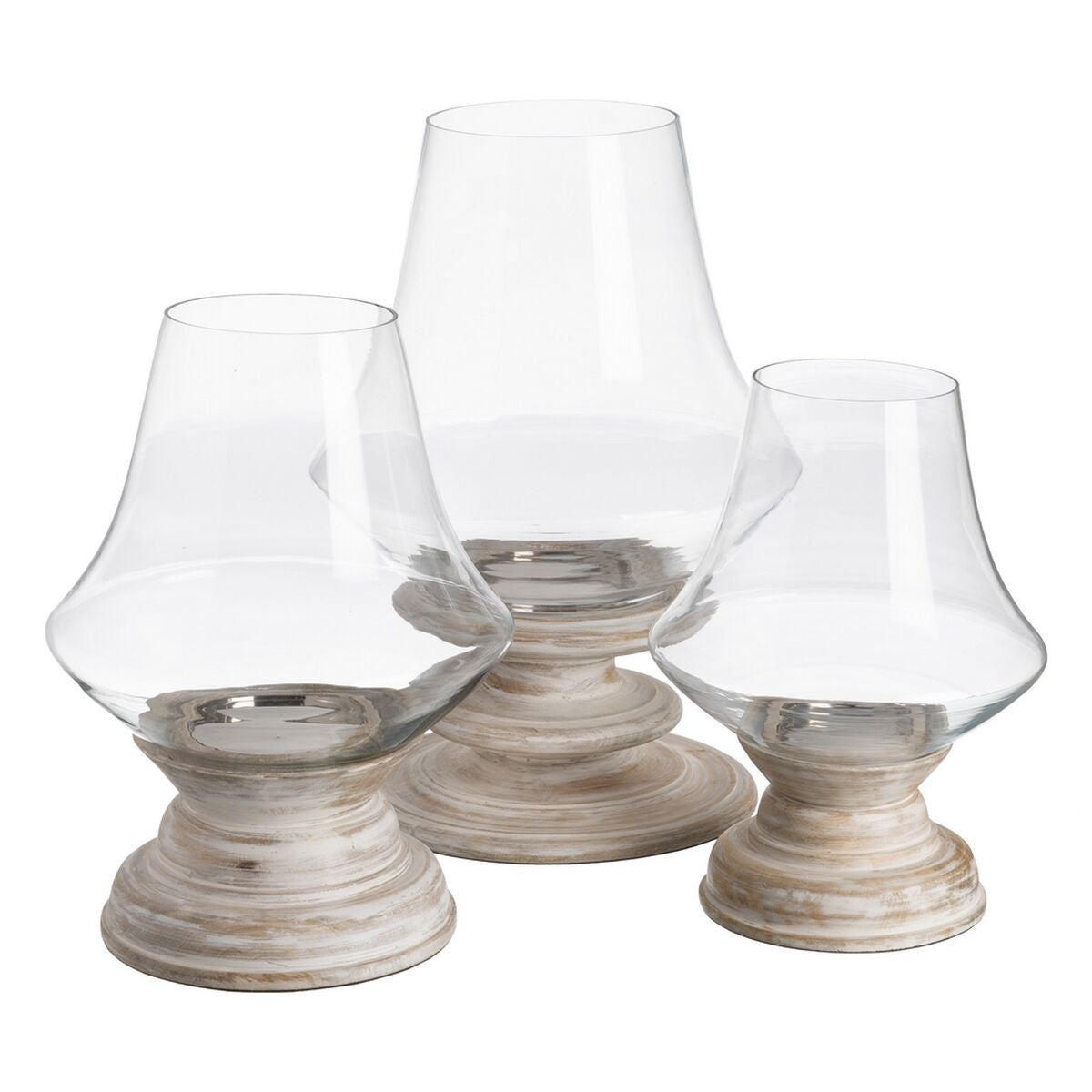 Candleholder White Wood Crystal 28 x 28 x 38 cm-6