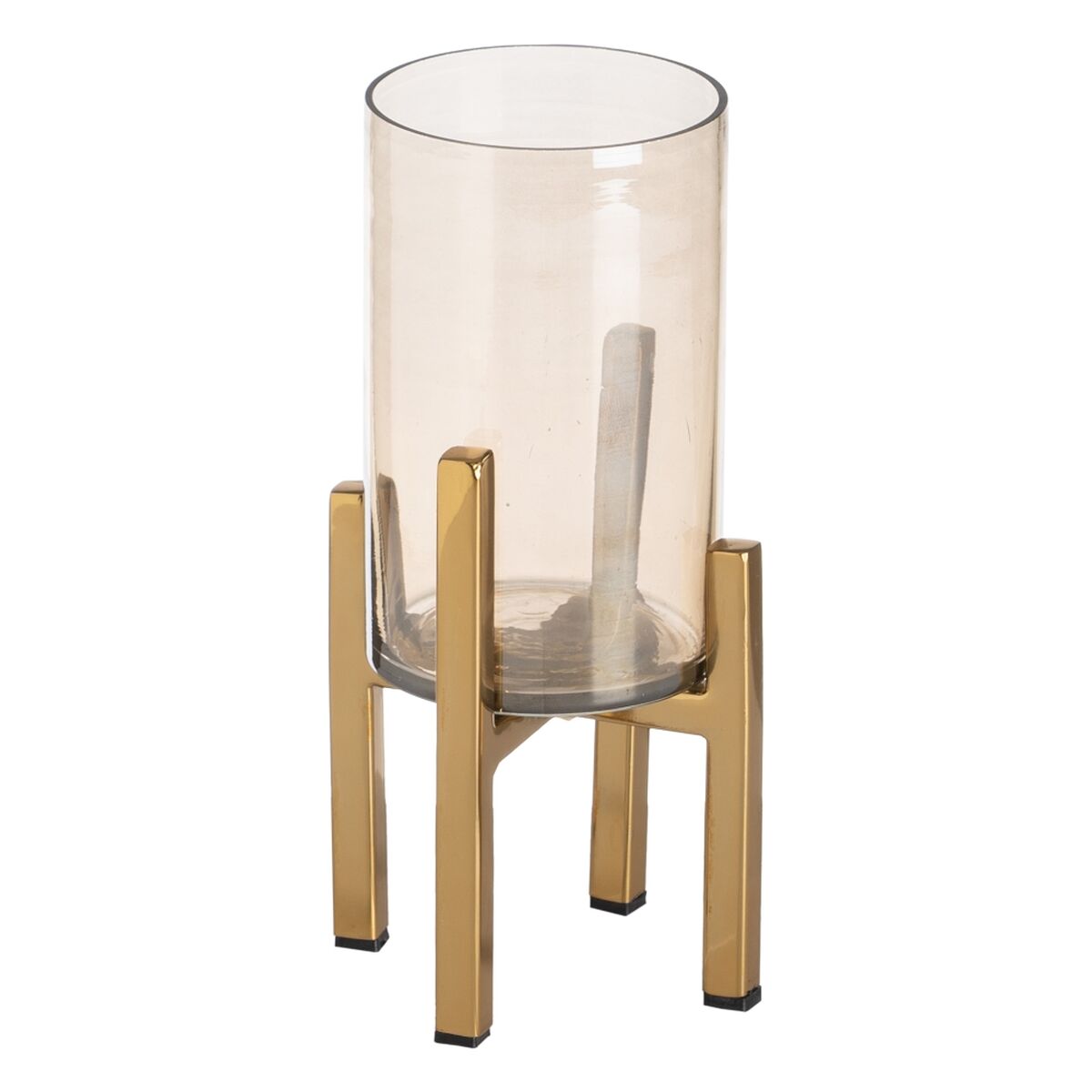 Candleholder Golden Crystal Steel 10 x 10 x 18 cm-0