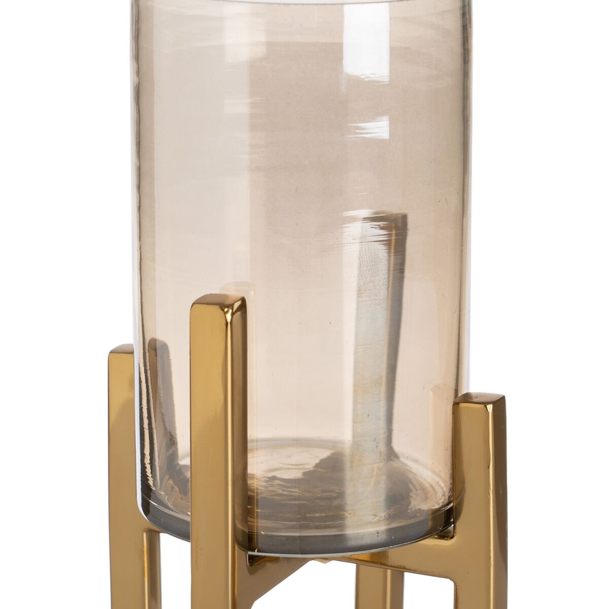 Candleholder Golden Crystal Steel 10 x 10 x 18 cm-4
