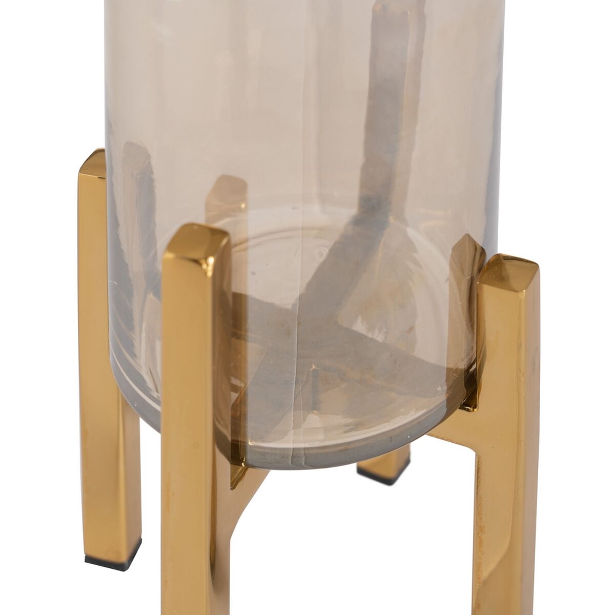Candleholder Golden Crystal Steel 10 x 10 x 18 cm-3
