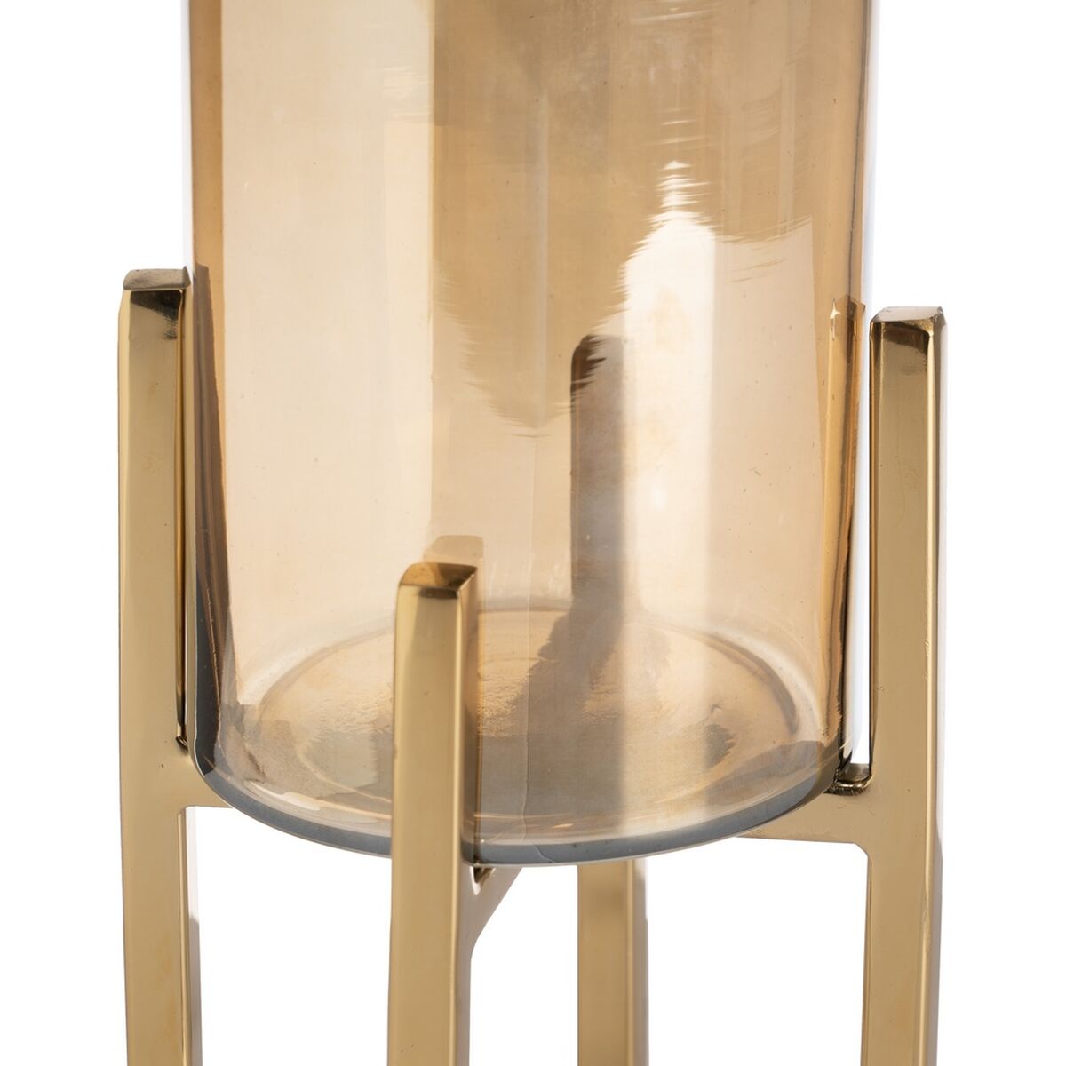 Candleholder Golden Crystal Steel 12 x 12 x 23 cm-4