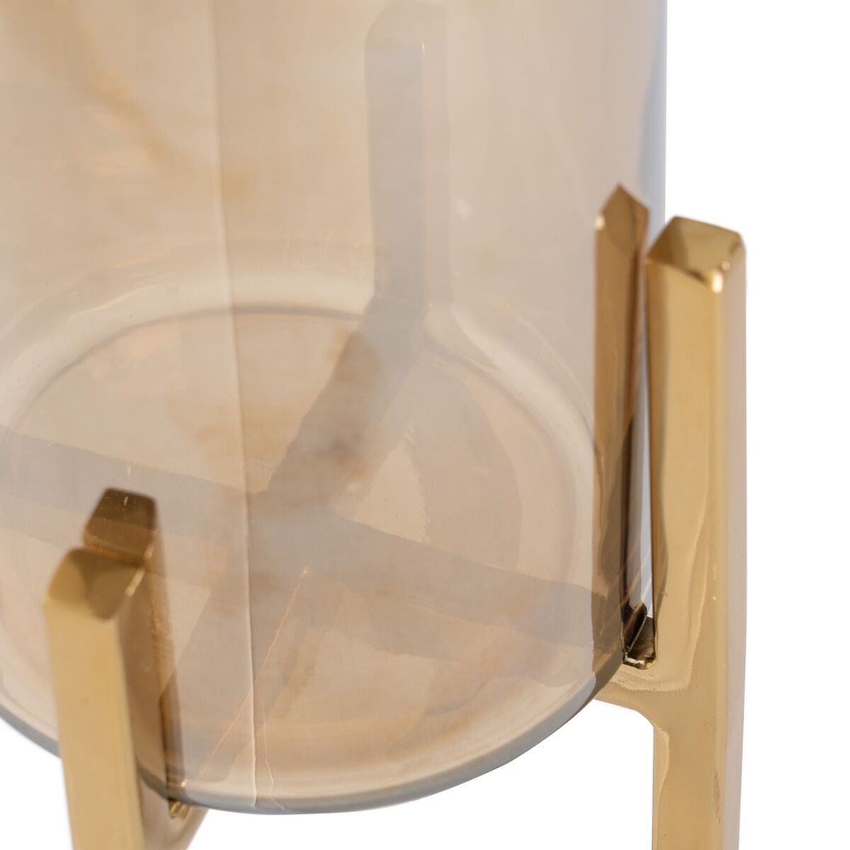 Candleholder Golden Crystal Steel 12 x 12 x 23 cm-3