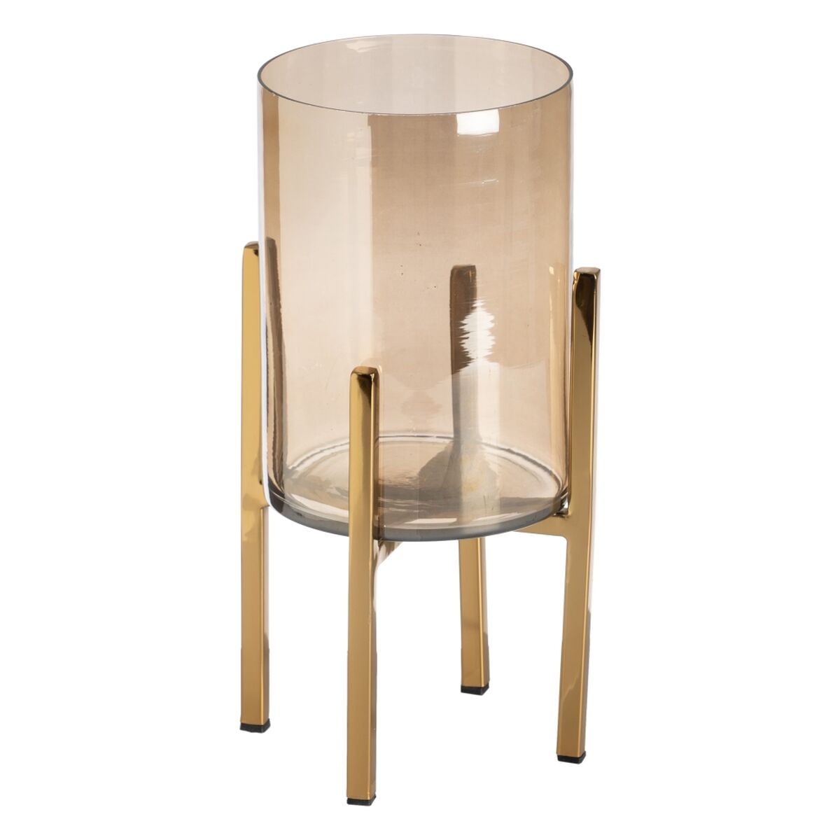 Candleholder Golden Crystal Steel 15 x 15 x 29 cm-0